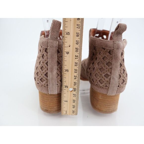 Jeffrey Campbell Women's Taggart Boot Size 6 Taupe Suede Lattice Cutout Boho - Picture 6 of 13